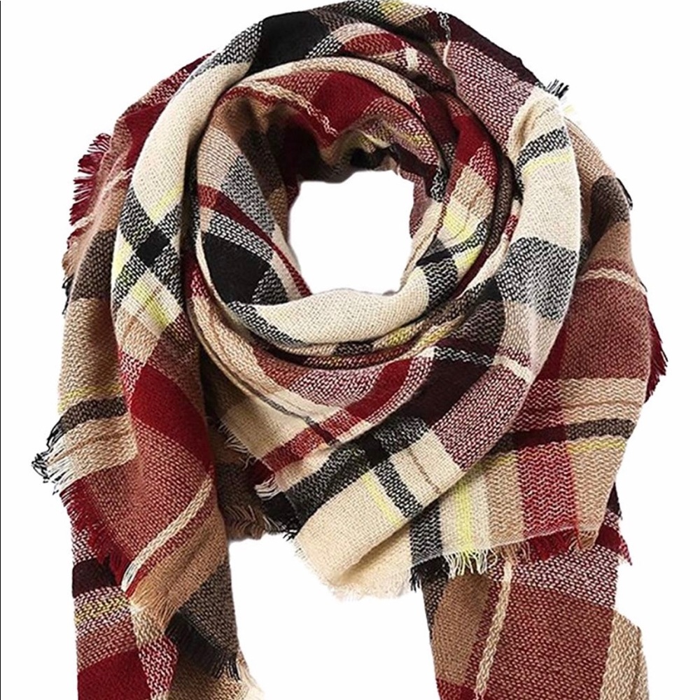 Cashmere-Like Oversized Plaid Scarf Blanket